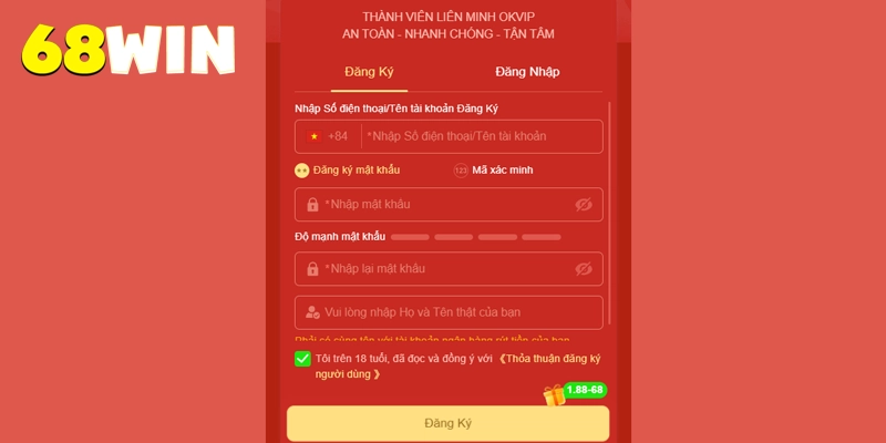 68win ⭐️ Link Vào 68win.com Uy Tín | Tải App 68 win Thưởng +70K 16 3 bước đăng ký 68win bằng mật khẩu