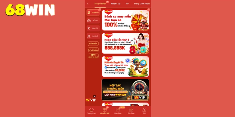 68win ⭐️ Link Vào 68win.com Uy Tín | Tải App 68 win Thưởng +70K 22 Sự kiện khuyến mãi VIP 68win nhận thưởng lớn